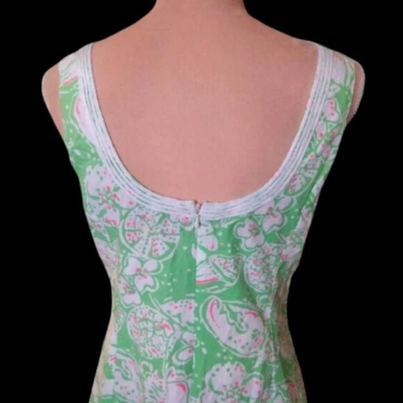 Lilly Pulitzer Y2K Discontinued Green Beach Bach Mini Janice Dress Size 6 - Picture 8 of 13